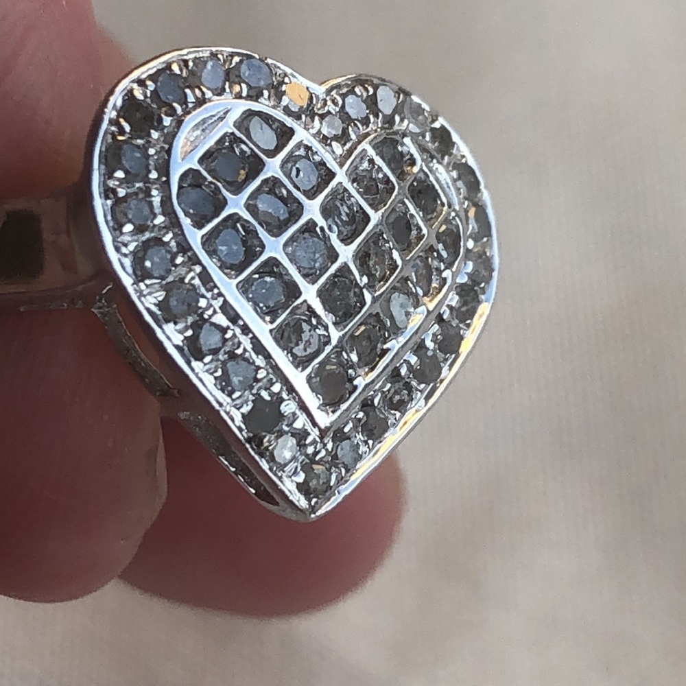 925 Silver With Diamonds Ring - image 2